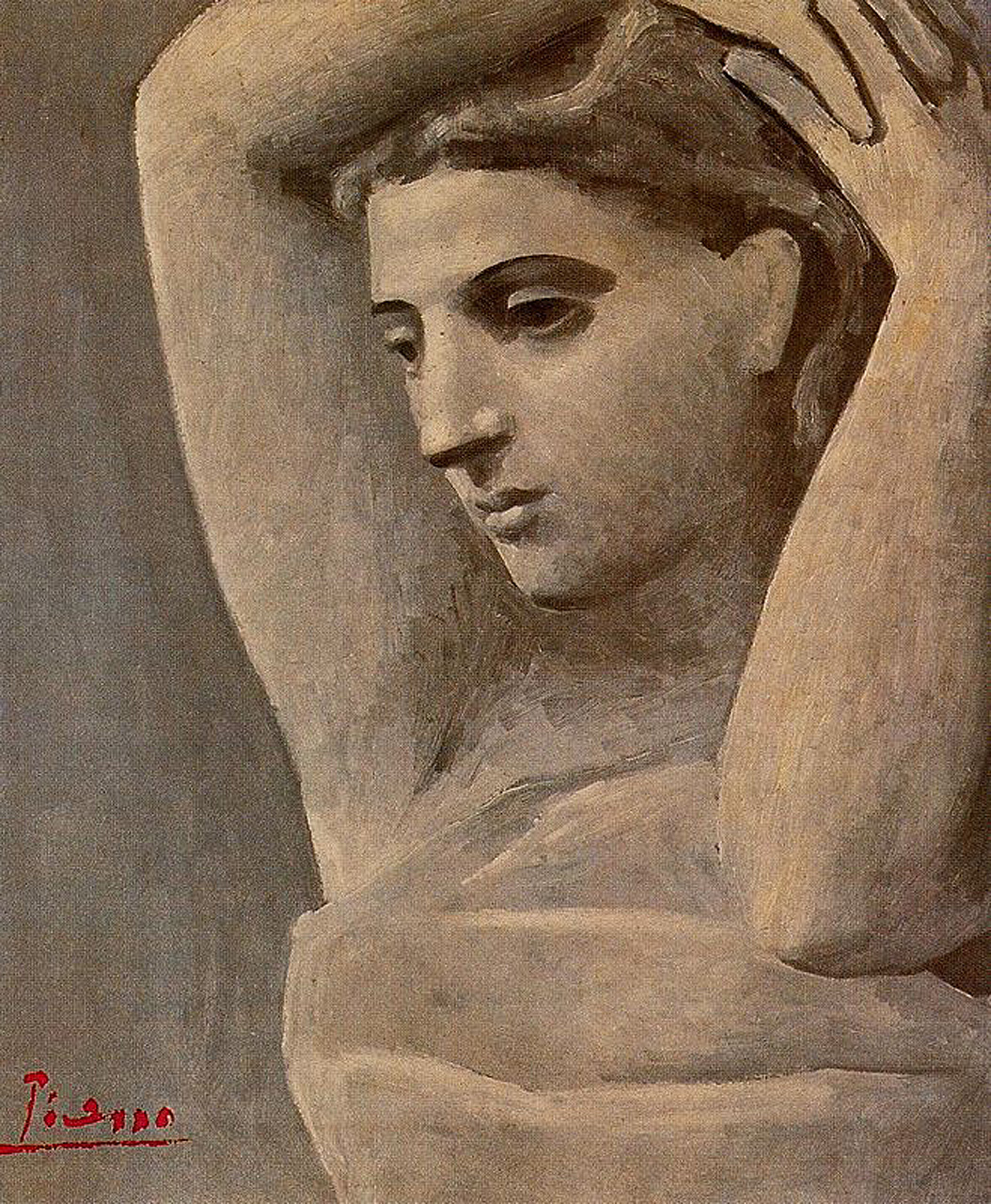 Picasso Bust of a woman, arms raised 1922